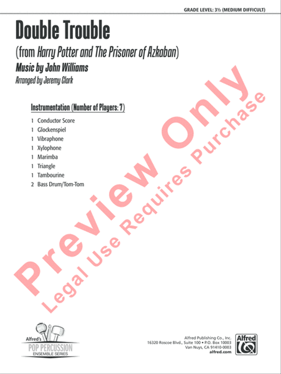 Double Trouble (from Harry Potter and the Prisoner of Azkaban) Percussion Ensemble scores gallery preview page 2