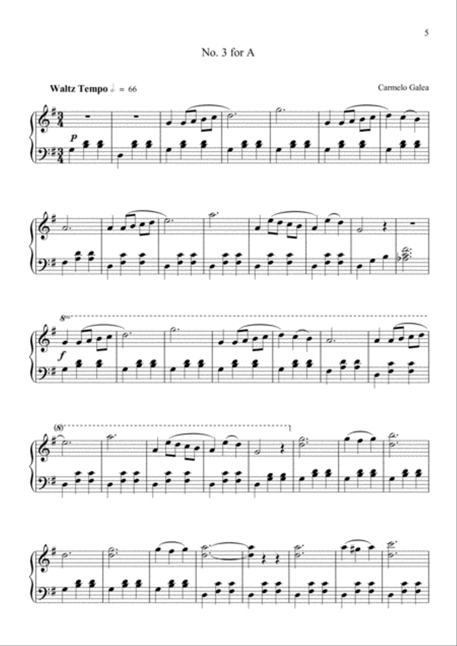 Five Easy Piano Waltzes Easy Piano scores gallery preview page 6