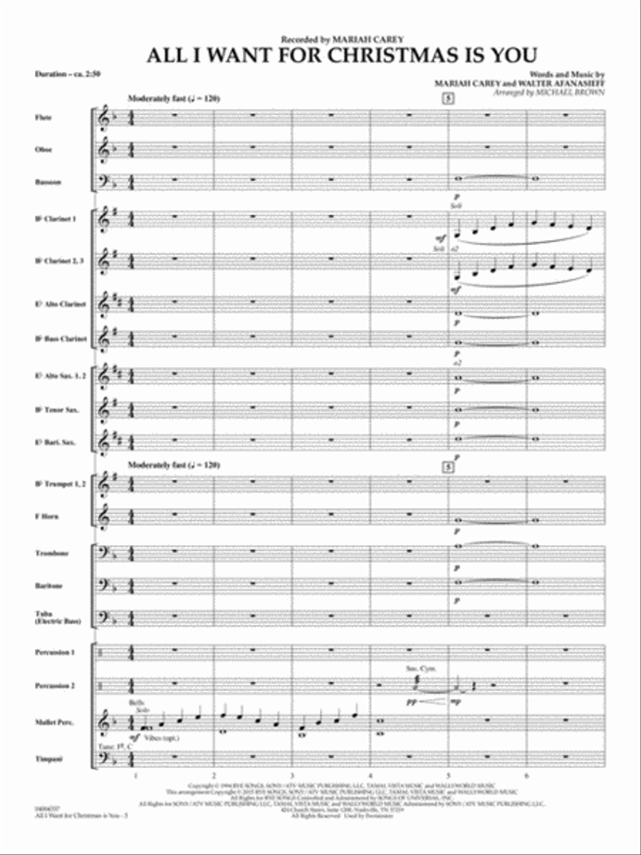 All I Want for Christmas Is You Concert Band scores gallery preview page 3