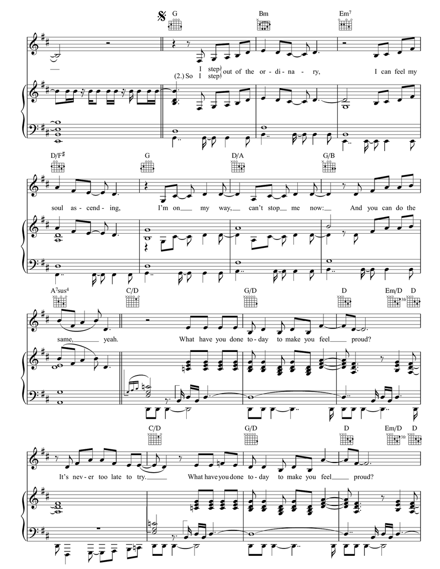 Proud Proud Piano, Vocal, Guitar scores gallery preview page 2