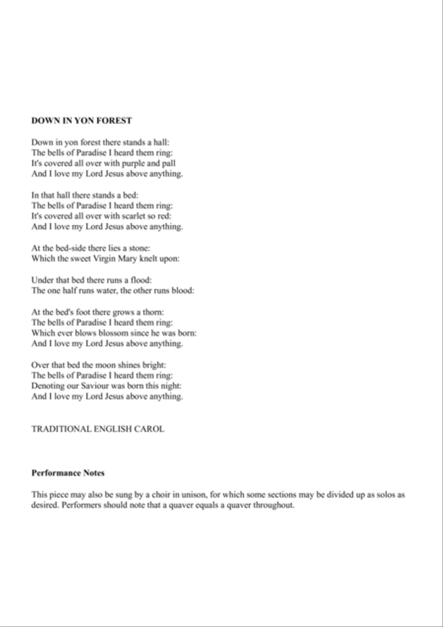 Down in Yon Forest Voice scores gallery preview page 2