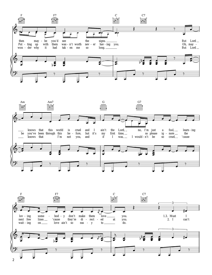 Sitting, Waiting, Wishing Piano, Vocal, Guitar scores gallery preview page 2