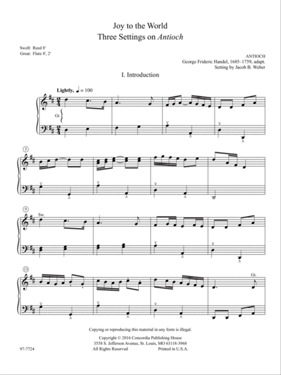 Joy to the World: Three Settings on Antioch Organ scores gallery preview page 2