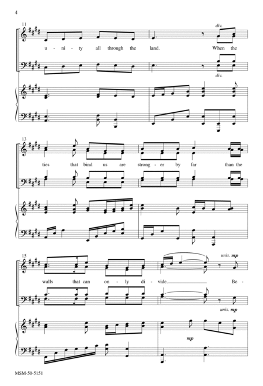 Song of Unity 4-Part scores gallery preview page 3