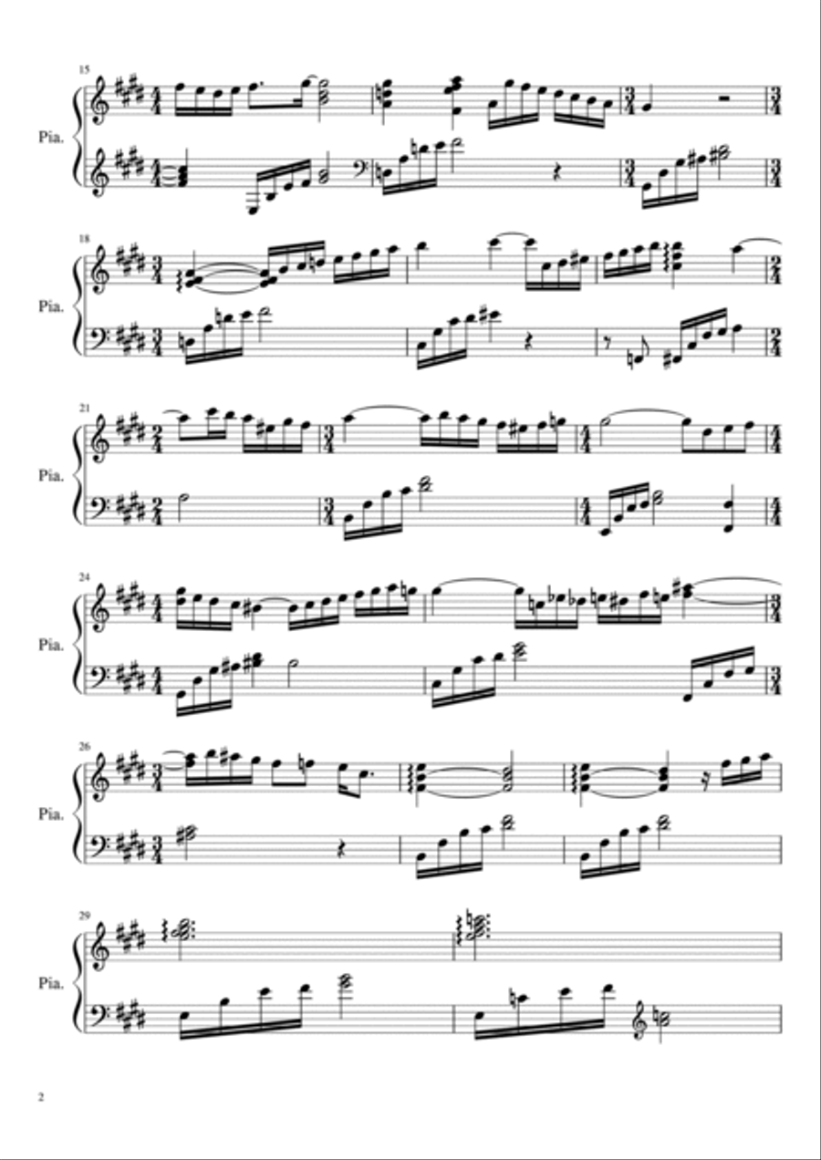 comme un chat Piano Solo scores gallery preview page 2