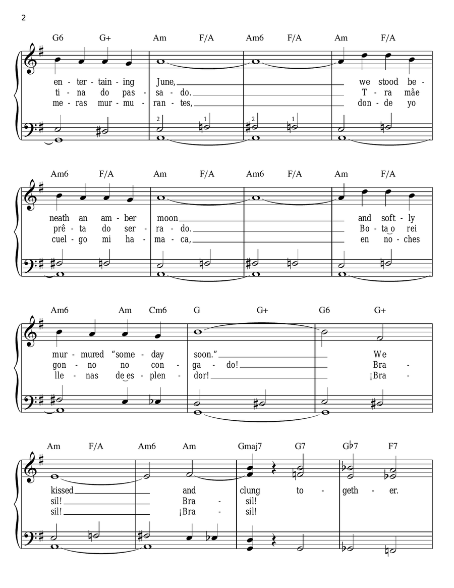 Brazil Brazil Easy Piano scores gallery preview page 2