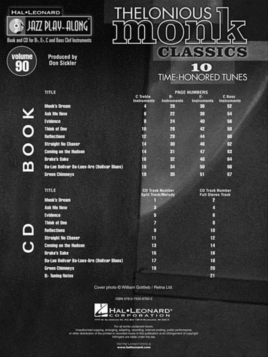 Thelonious Monk Classics C Instrument scores gallery preview page 3