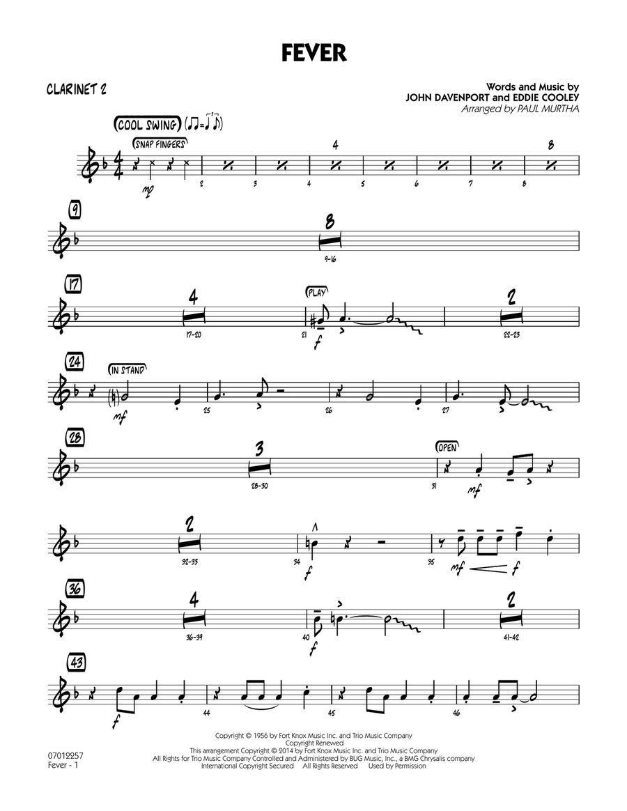 Fever - Bb Clarinet 2