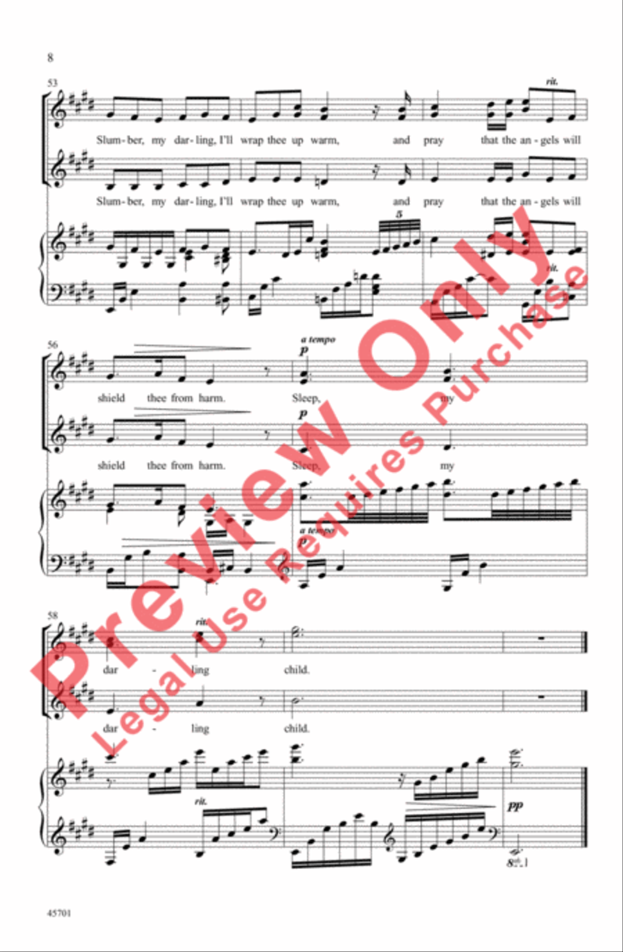 Slumber, My Darling Slumber, My Darling Women's Choir scores gallery preview page 8