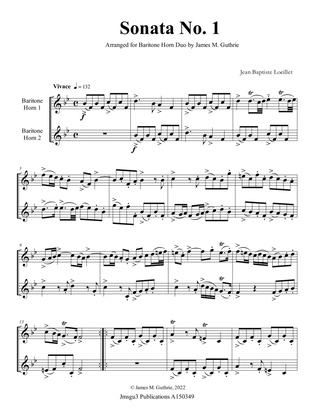 Loeillet: Six Sonatas Op. 5 No. 2 Complete for Baritone Horn Duo
