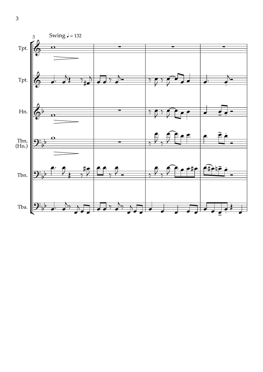 Jingle Bells - Jazz Arrangement for Brass Quintet Brass Quintet scores gallery preview page 4