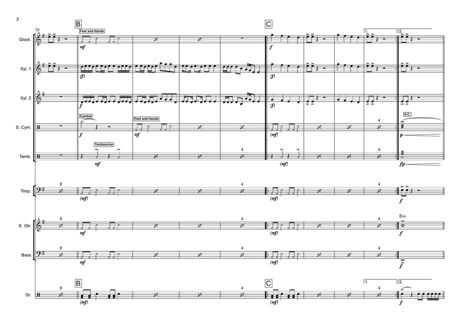 We Will Rock You Percussion Ensemble scores gallery preview page 2