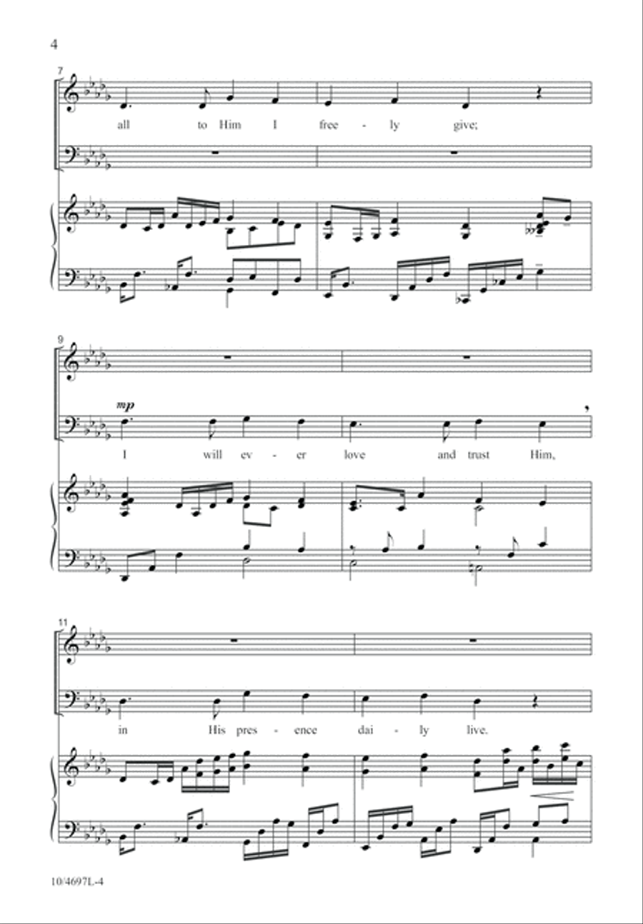 I Surrender All 4-Part scores gallery preview page 4