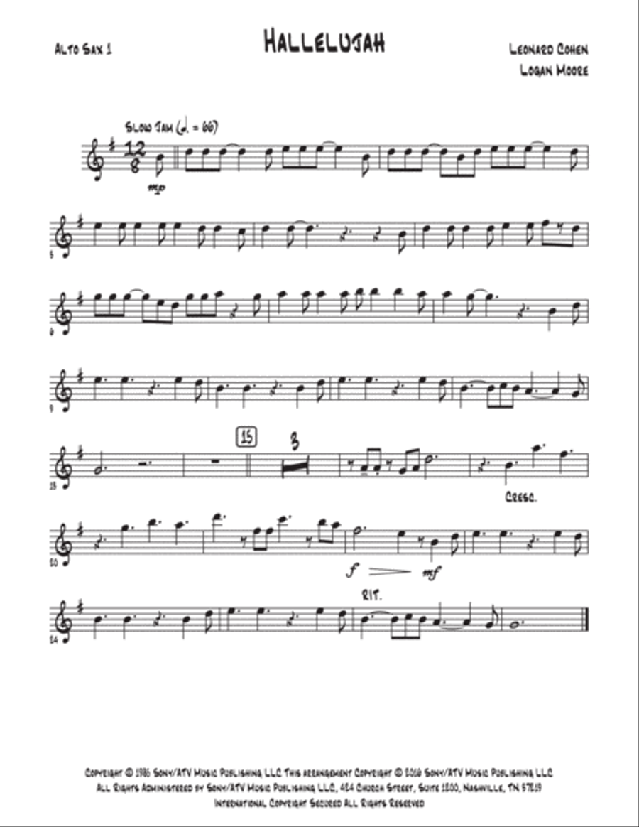 Hallelujah Woodwind Ensemble scores gallery preview page 6