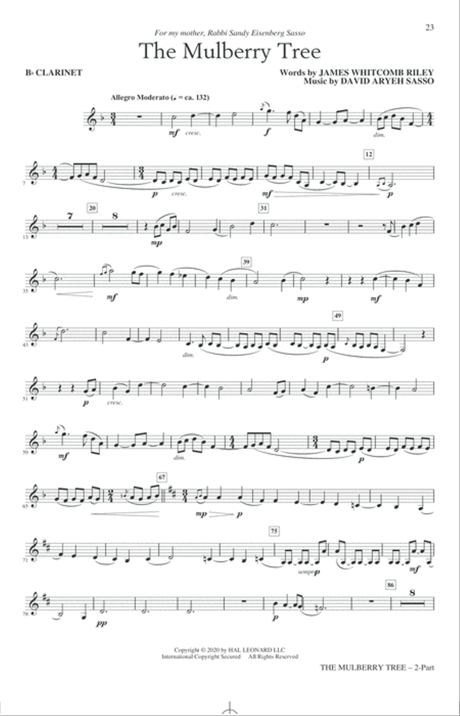 The Mulberry Tree 2-Part scores gallery preview page 21