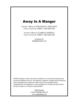 Book cover for Away In A Manger - Lead sheet arranged in traditional and jazz style (key of G)