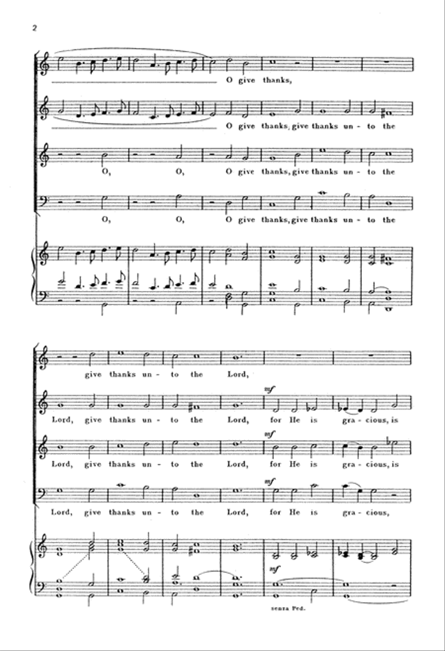 O Give Thanks Unto the Lord 4-Part scores gallery preview page 3