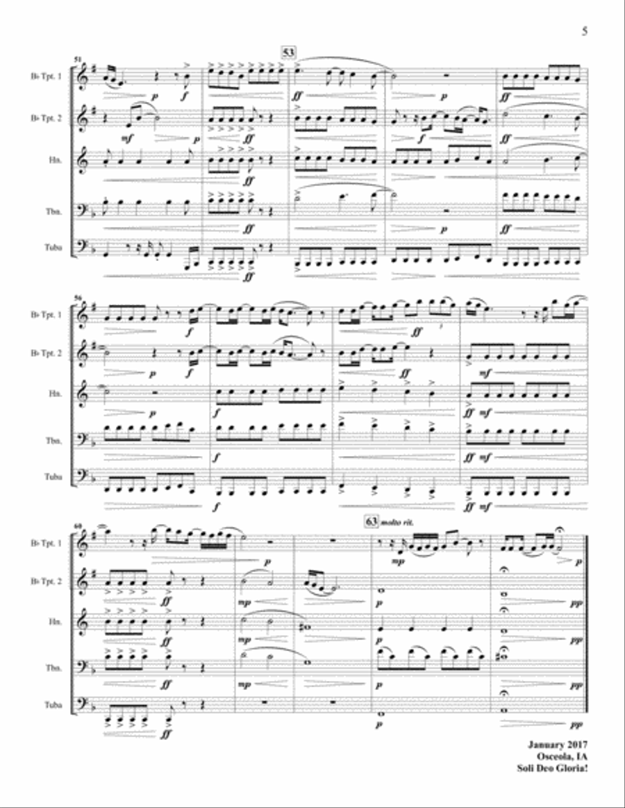 Talking To The Moon Brass Ensemble scores gallery preview page 5