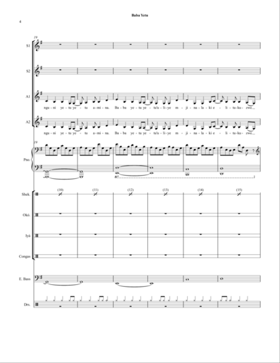 Baba Yetu Small Ensemble scores gallery preview page 4