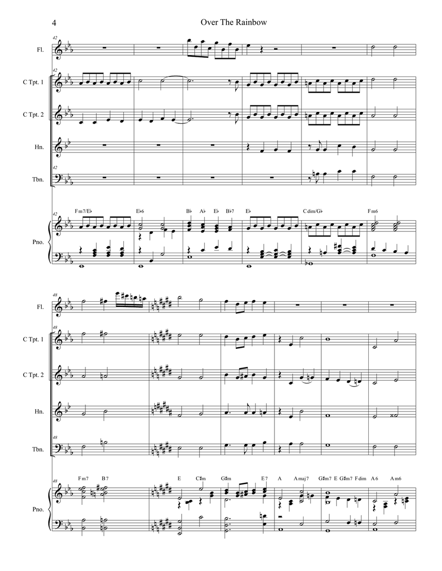 Over The Rainbow (from The Wizard Of Oz) Over The Rainbow (from The Wizard Of Oz) Brass Ensemble scores gallery preview page 4