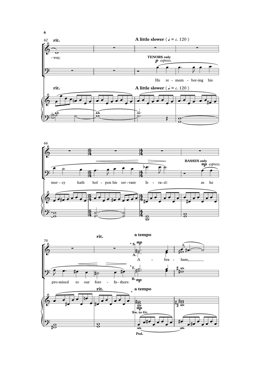 Essex Service (Magnificat and Nunc Dimittis) version for SATB and organ 4-Part scores gallery preview page 6