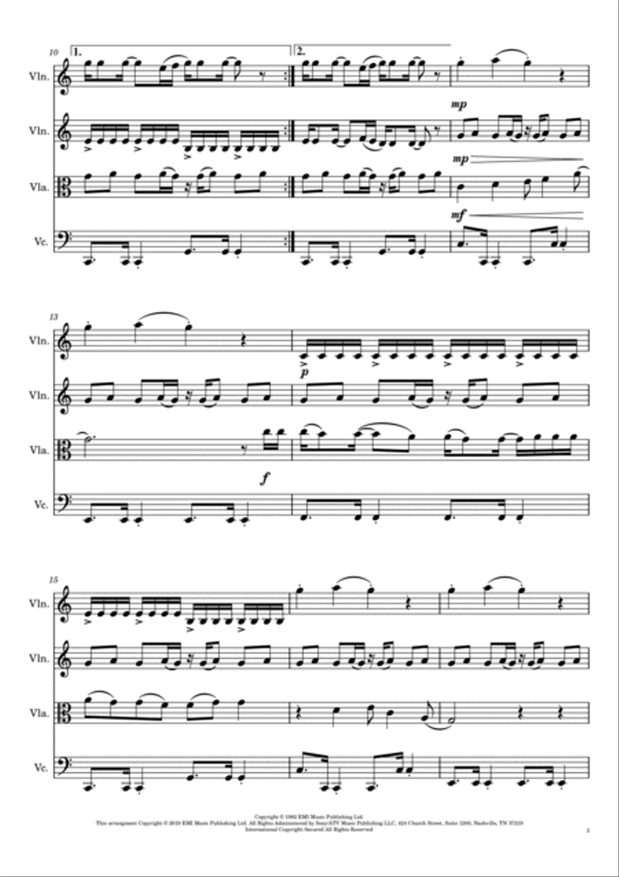Come On Eileen String Quartet scores gallery preview page 2