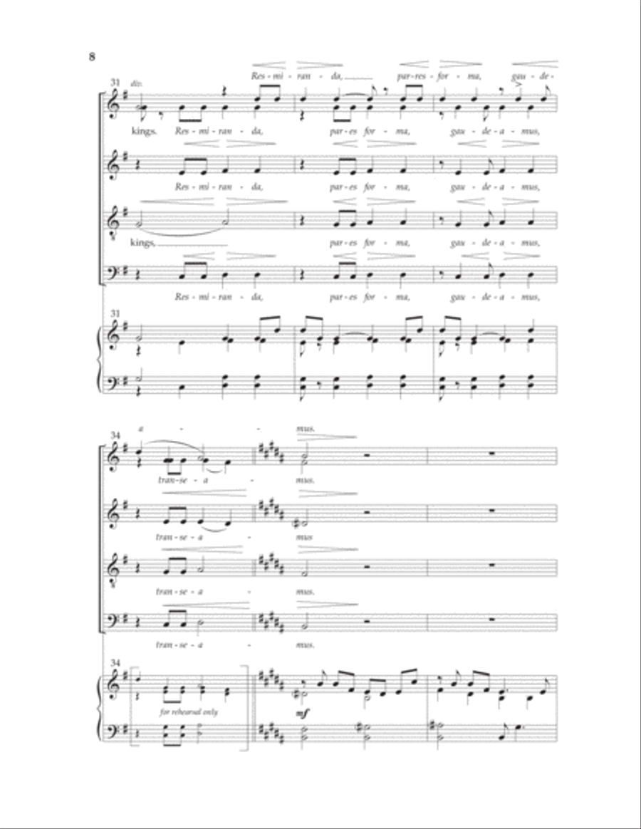 Res Miranda (Wonderful Thing) 4-Part scores gallery preview page 6