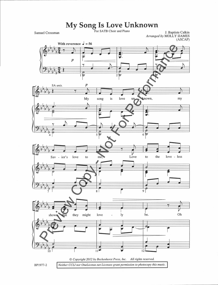 My Song Is Love Unknown 4-Part scores gallery preview page 2