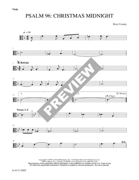 Psalm 96: Christmas Midnight - Instrument edition