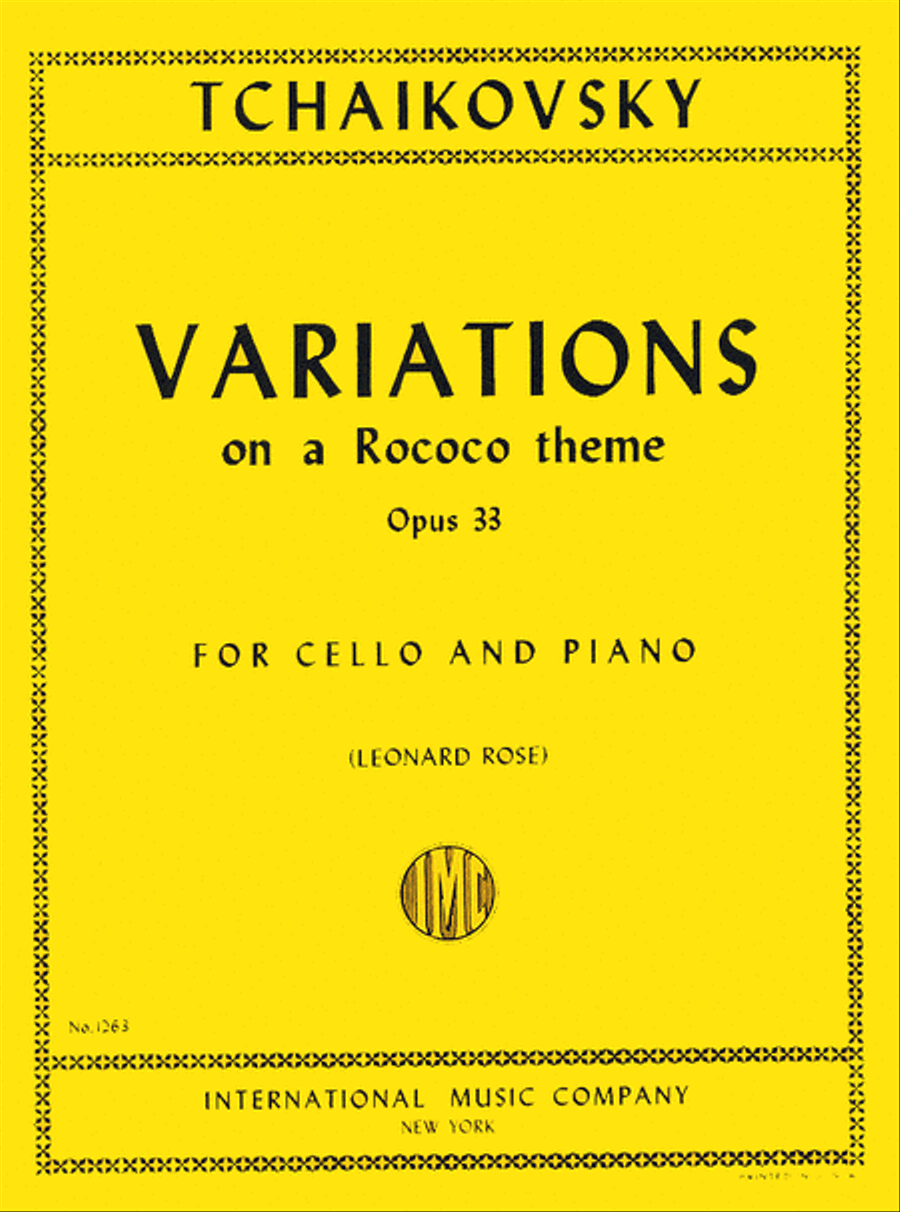 Variations on a Rococo Theme, Op. 33 Piano Accompaniment scores gallery preview page 1