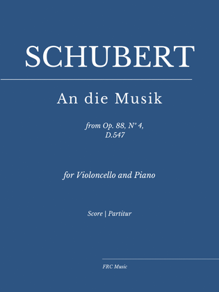 Book cover for An die Musik (To Music) for Violoncello Solo and Piano accompaniment