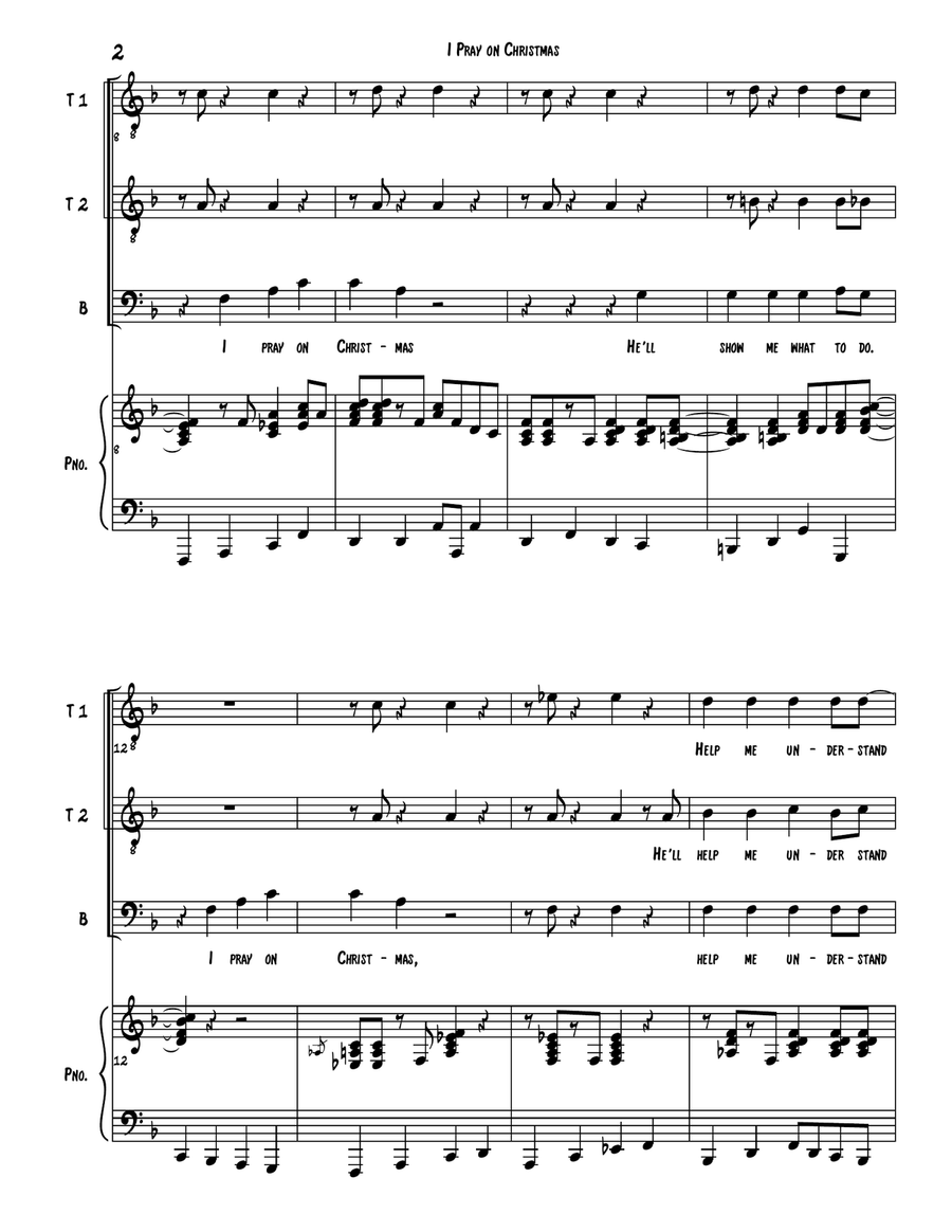I Pray On Christmas TTBB scores gallery preview page 2