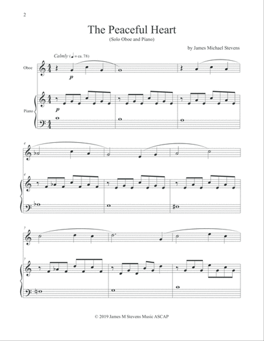 The Peaceful Heart - Oboe & Piano Piano scores gallery preview page 2