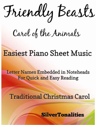 Friendly Beasts the Carol of the Animals Easiest Piano Sheet Music