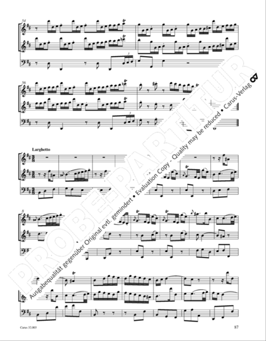 Gesamtausgabe Band 3 (Kammermusik: Duette, Solo- und Triosonaten) Score scores gallery preview page 108