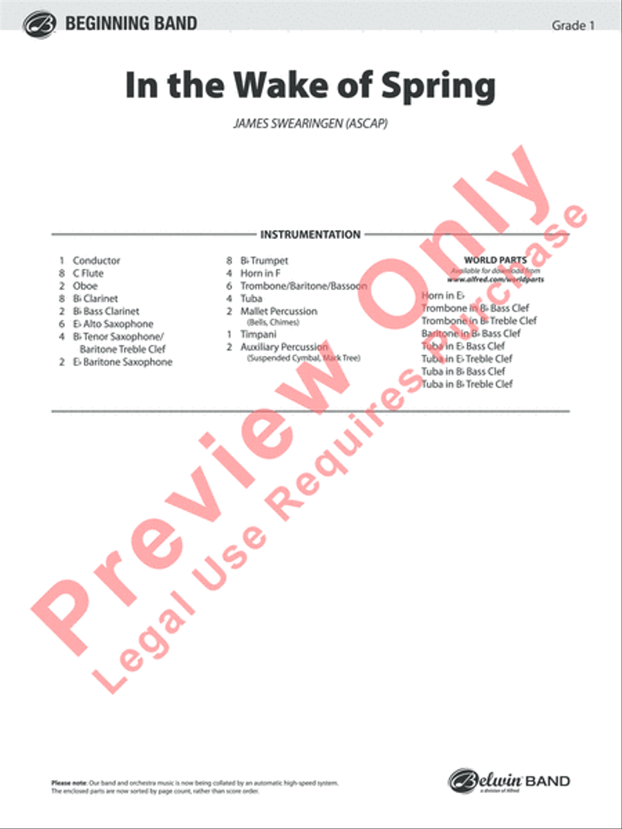 In the Wake of Spring Concert Band scores gallery preview page 2