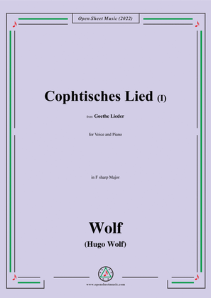 Wolf-Cophtisches Lied I,in F sharp Major,IHW10 No.14