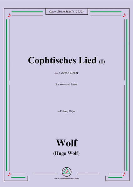 Wolf-Cophtisches Lied I,in F sharp Major,IHW10 No.14 image number null