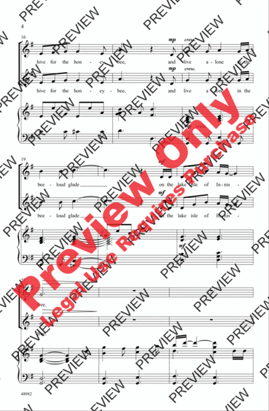 The Lake Isle of Innisfree Women's Choir scores gallery preview page 4