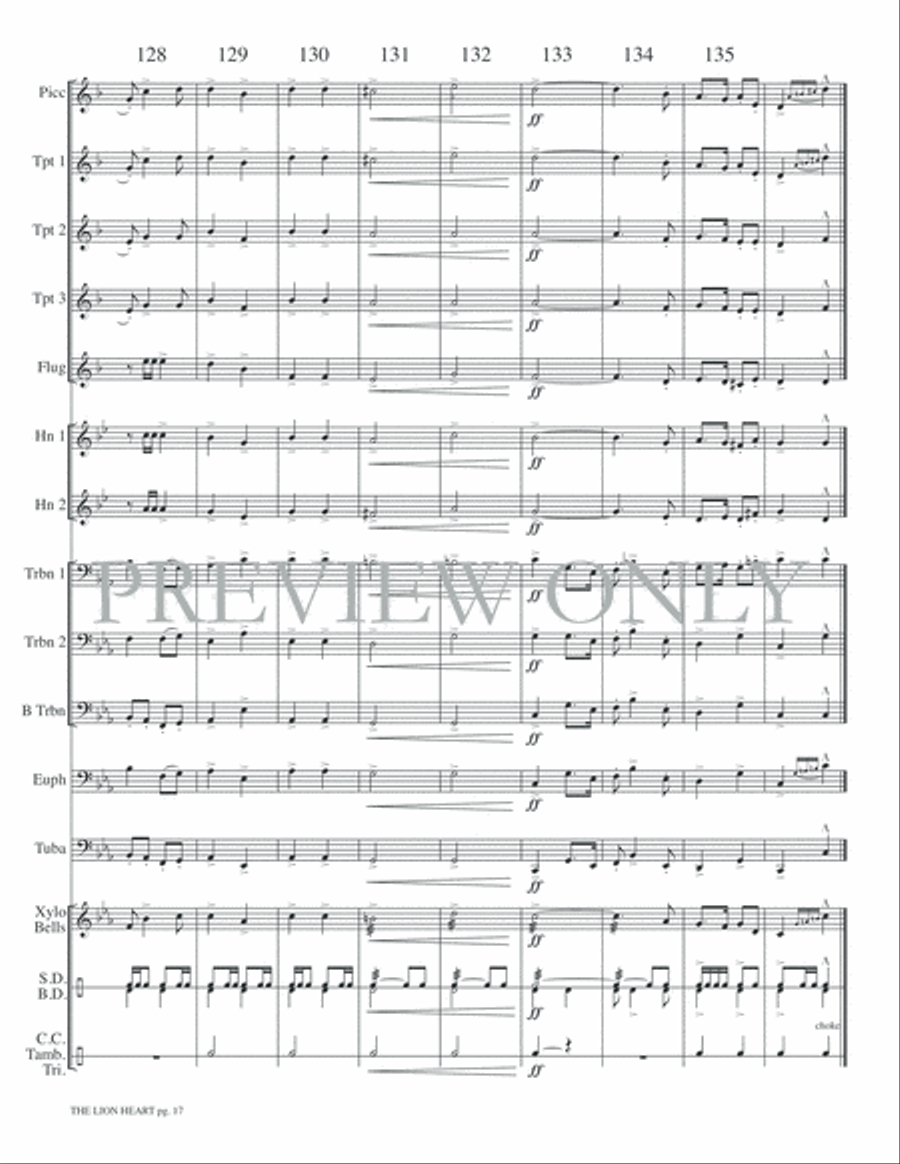 The Lion Heart Small Ensemble scores gallery preview page 19