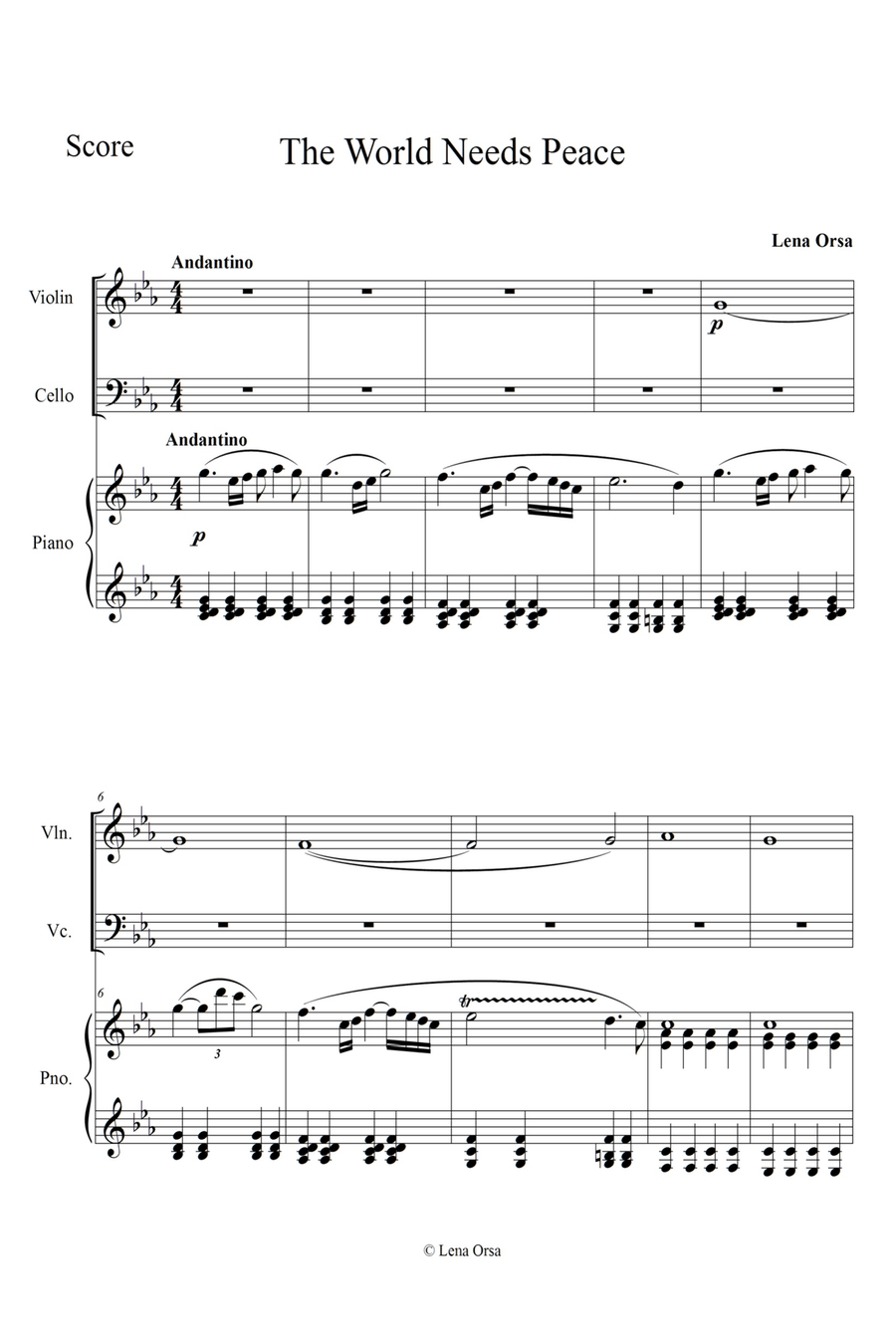 The World Needs Peace The World Needs Peace Piano Trio scores gallery preview page 2
