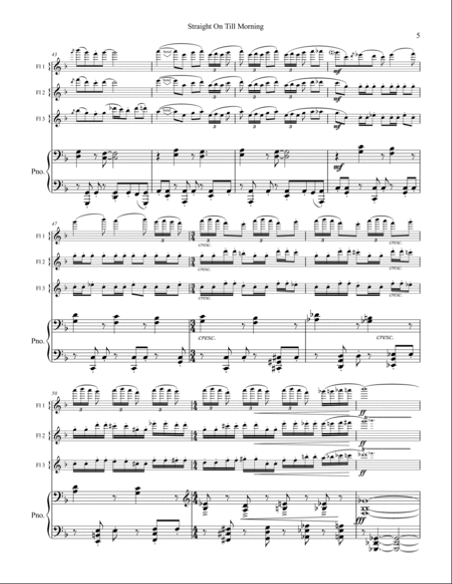Straight On Till Morning Small Ensemble scores gallery preview page 5