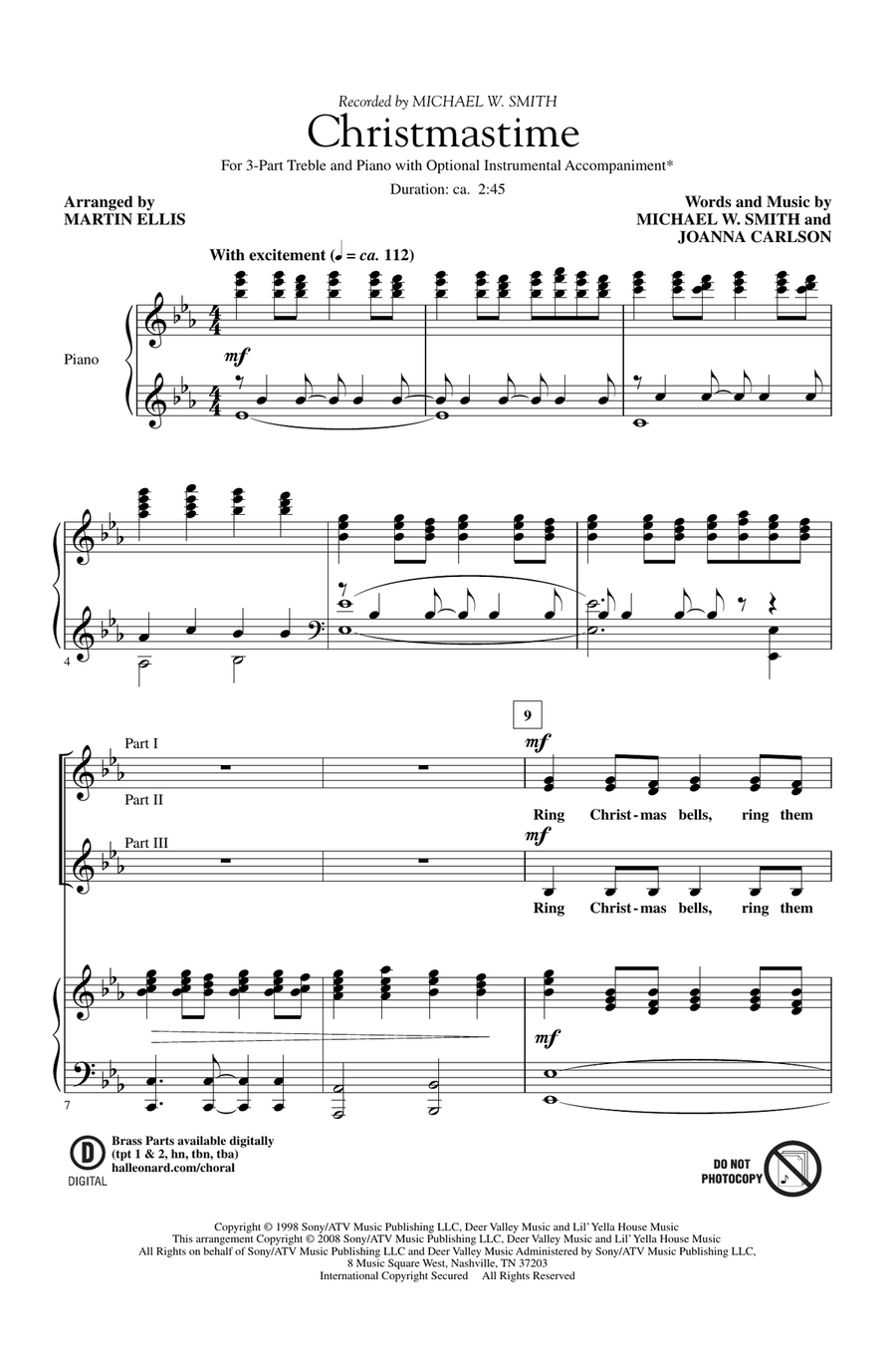 Christmastime Christmastime 3-Part scores gallery preview page 1