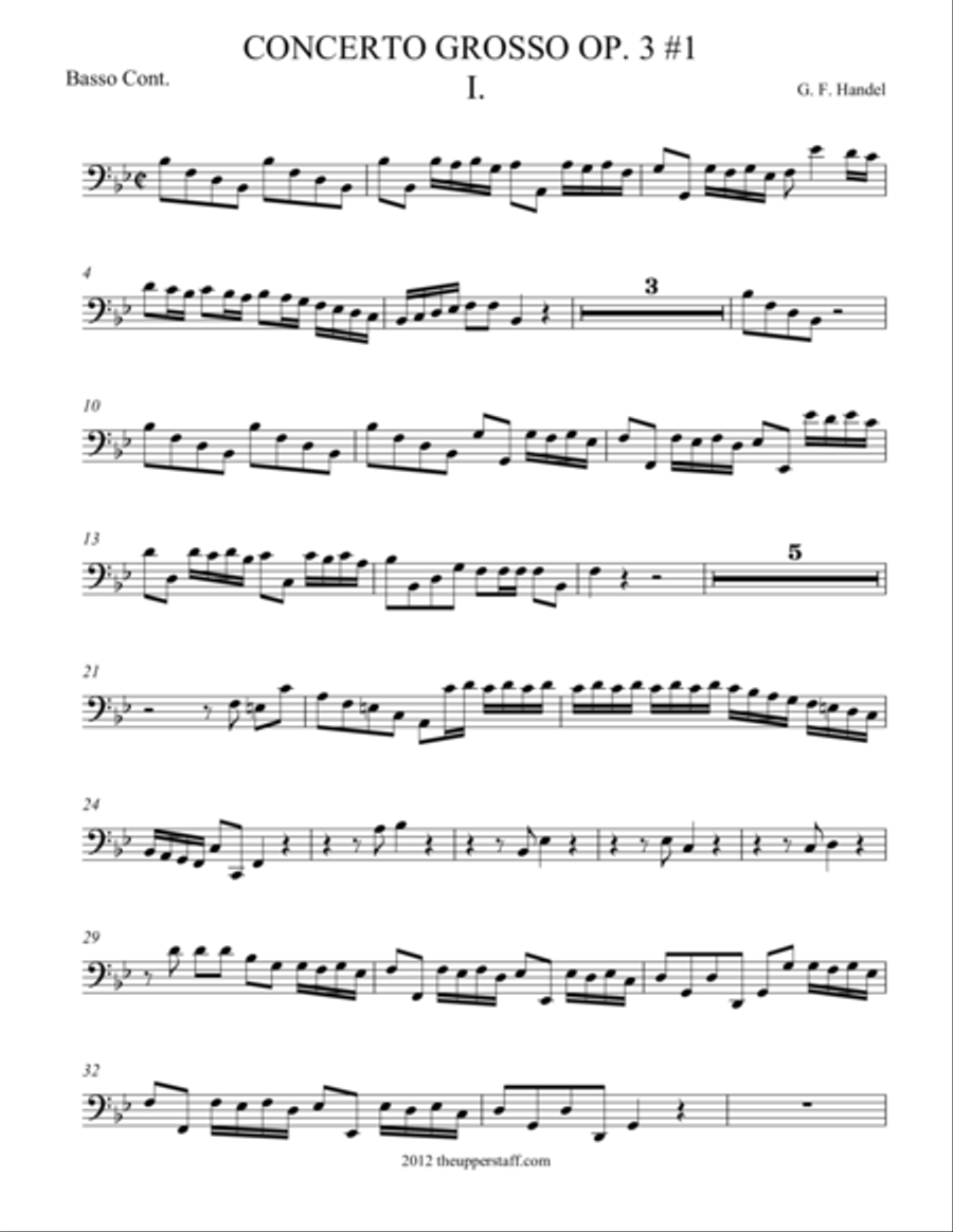 Concerto Grosso Op. 3 #1 Movement 1 String Orchestra scores gallery preview page 1