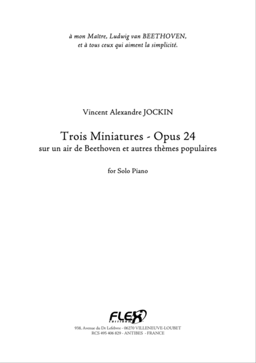 Trois miniatures, Opus 24 (No.1 to 3) Piano Solo scores gallery preview page 1