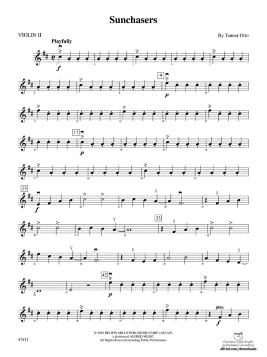 Sunchasers: 2nd Violin String Orchestra scores gallery preview page 1