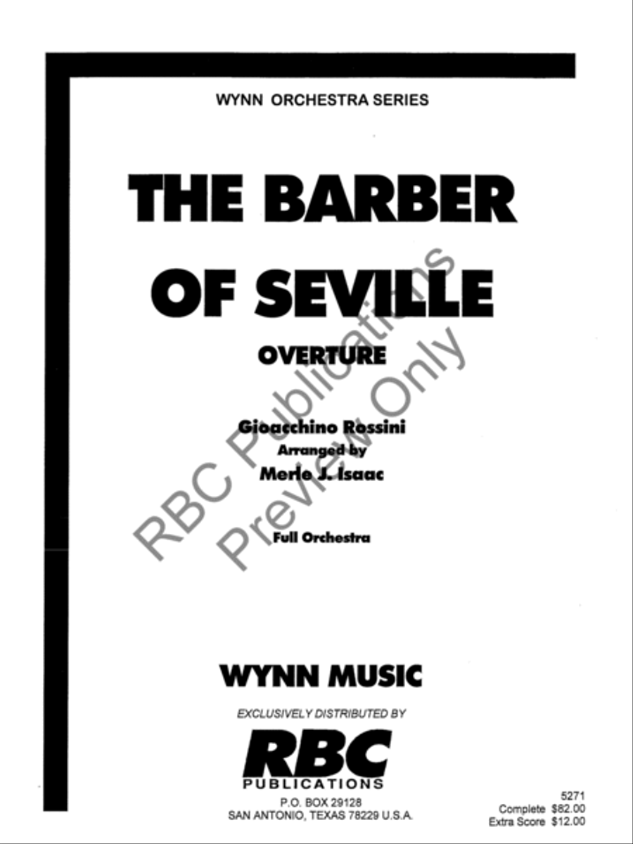 Overture From The Barber Of Seville (Score) Full Orchestra scores gallery preview page 2
