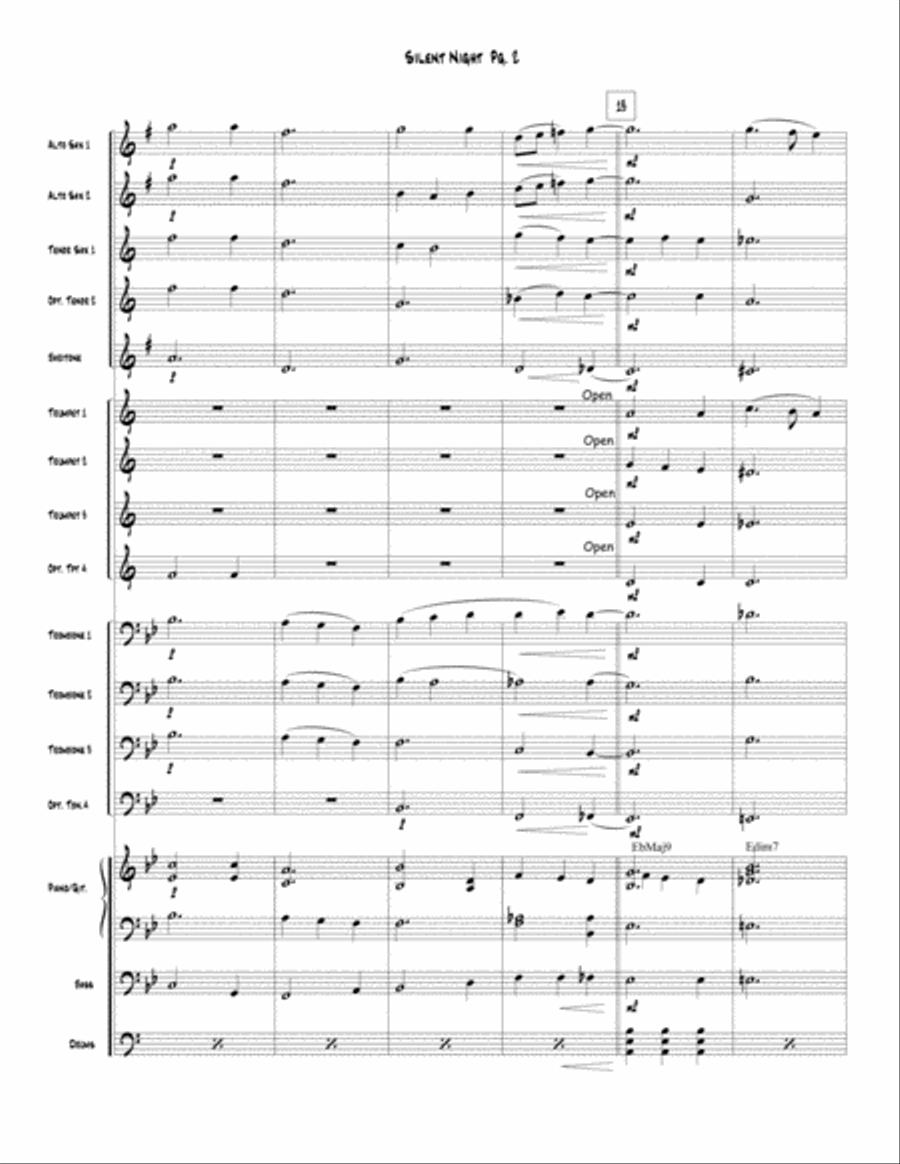 Silent Night Silent Night Jazz Ensemble scores gallery preview page 3