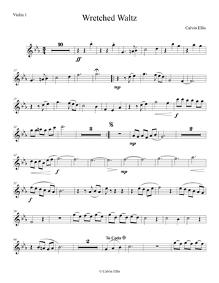 Book cover for Wretched Waltz (Violin 1 part)