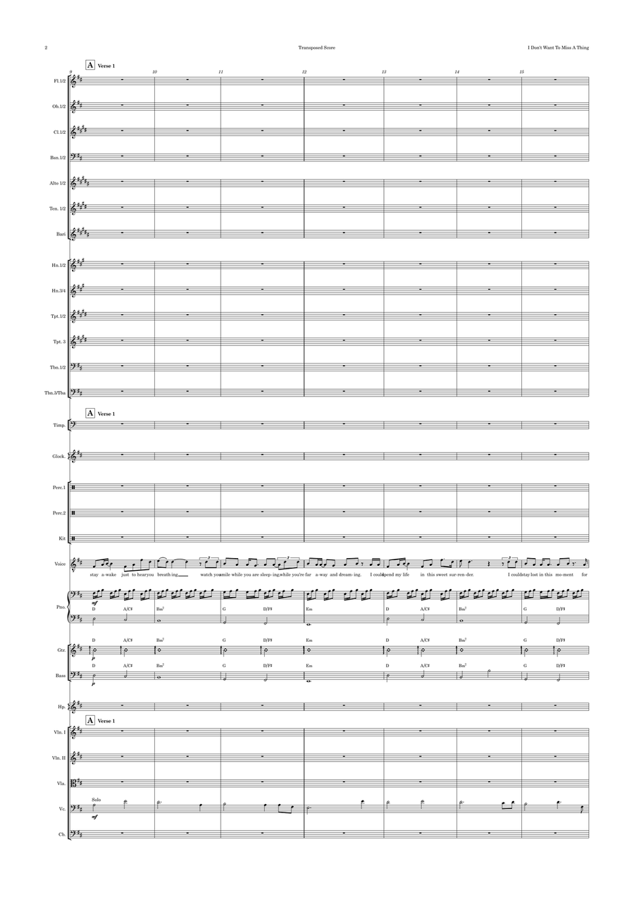 I Don't Want To Miss A Thing Full Orchestra scores gallery preview page 2